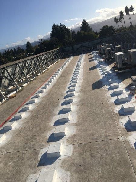 Photo of rows of clean boxes on flat roof